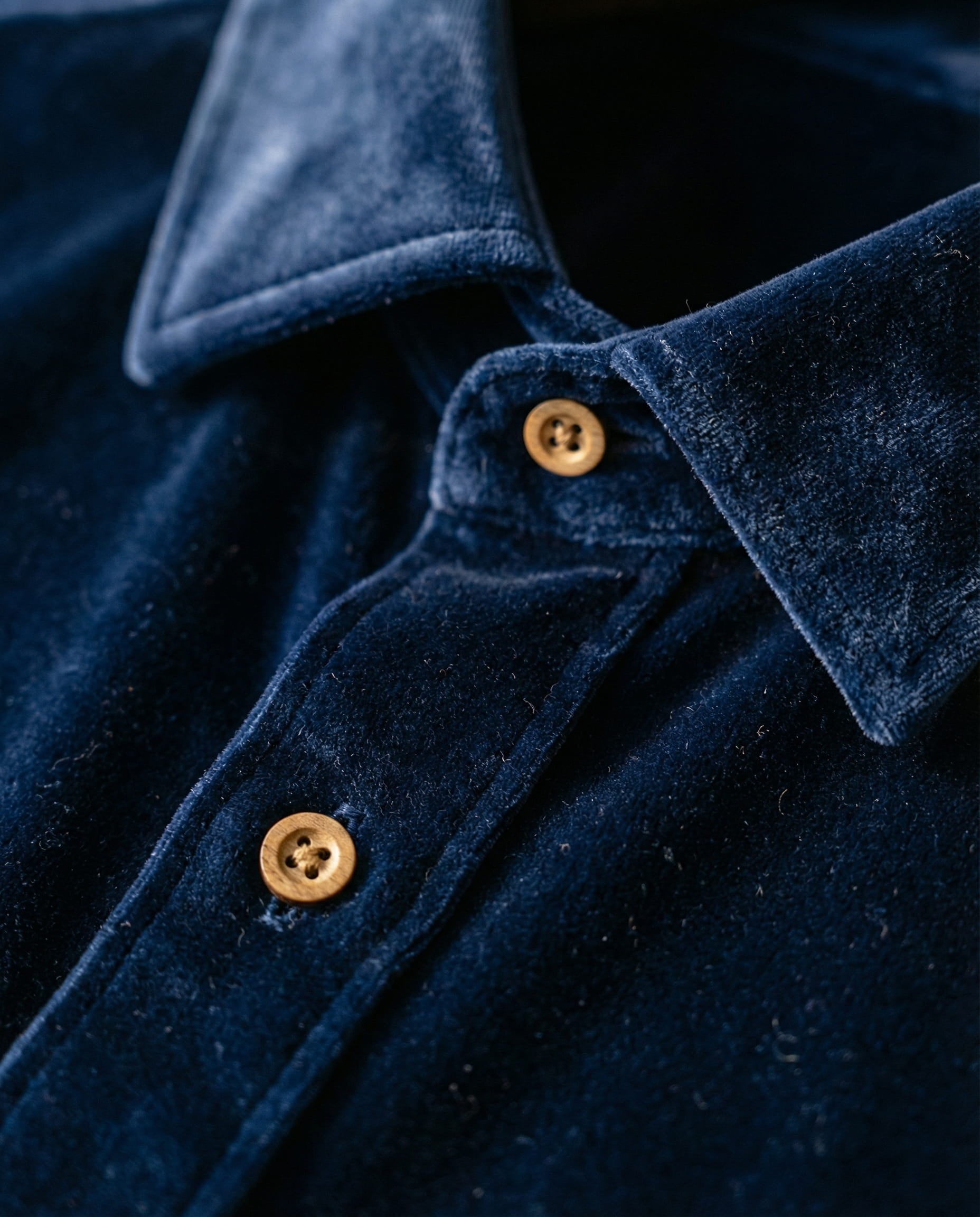 Men's Cotton-Blend Button-Up Shirt in Blue – back view | Hensley London