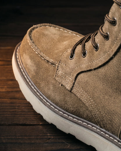 Men's Moc-Toe Lace-Up Ankle Boots in Tan – product view | Hensley London