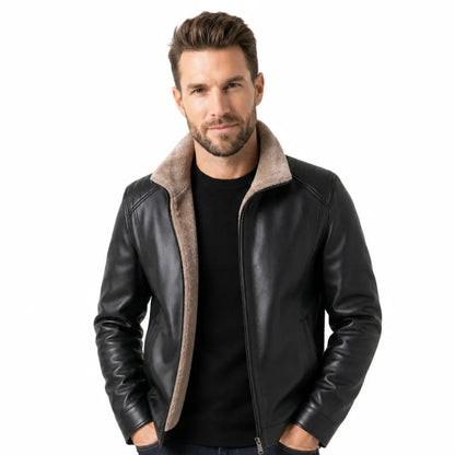 Men's Fleece-Lined Zip Jacket – back view | Hensley London