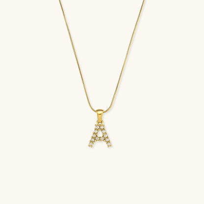Gold-Finished Initial Necklace with Freshwater Pearls – Customizable Personalized Jewelry for Women 0