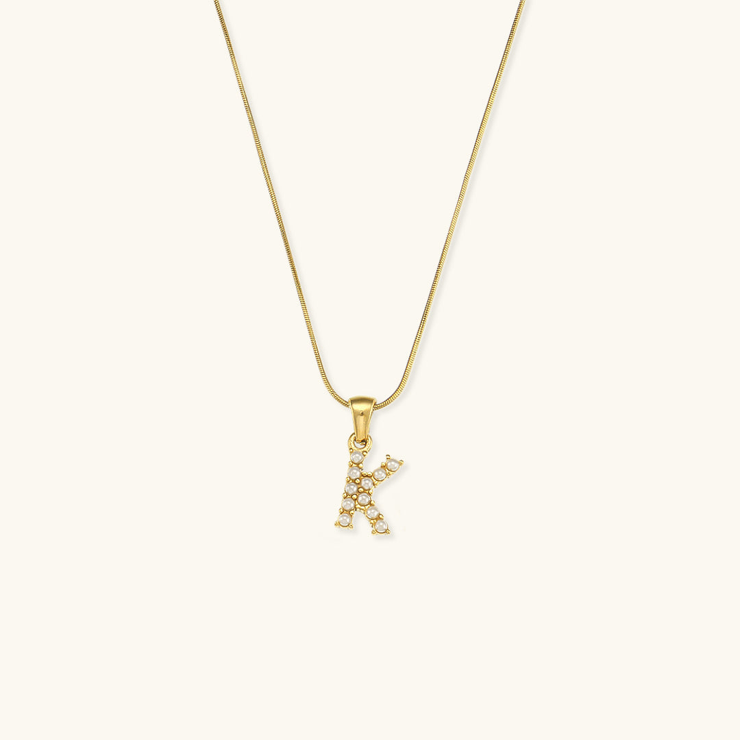 Gold-Finished Initial Necklace with Freshwater Pearls – Customizable Personalized Jewelry for Women 10