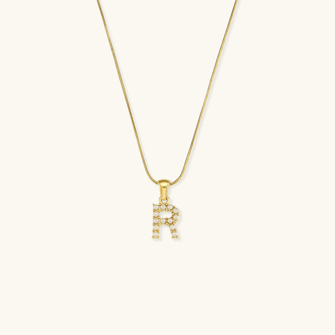 Gold-Finished Initial Necklace with Freshwater Pearls – Customizable Personalized Jewelry for Women 13
