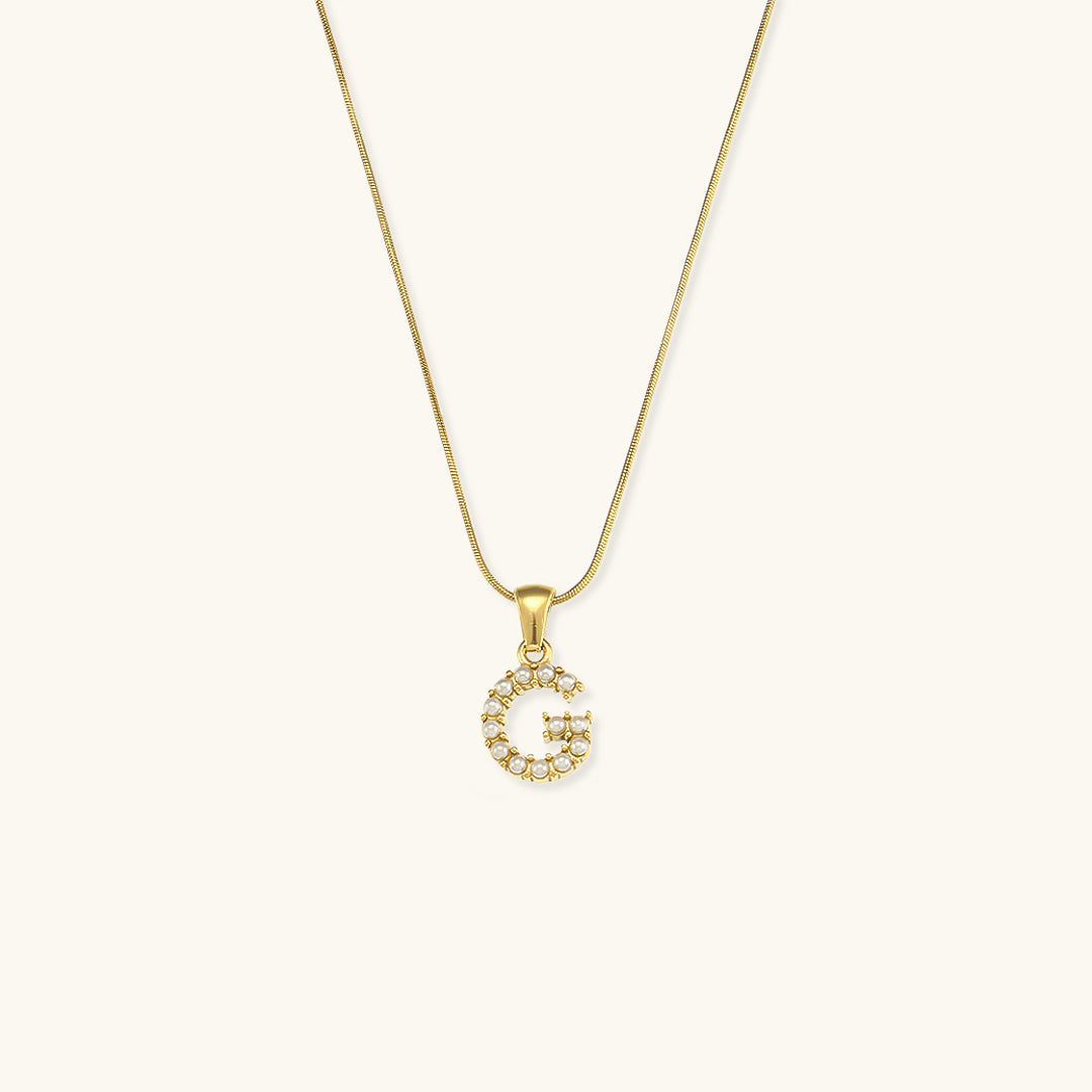 Gold-Finished Initial Necklace with Freshwater Pearls – Customizable Personalized Jewelry for Women 15