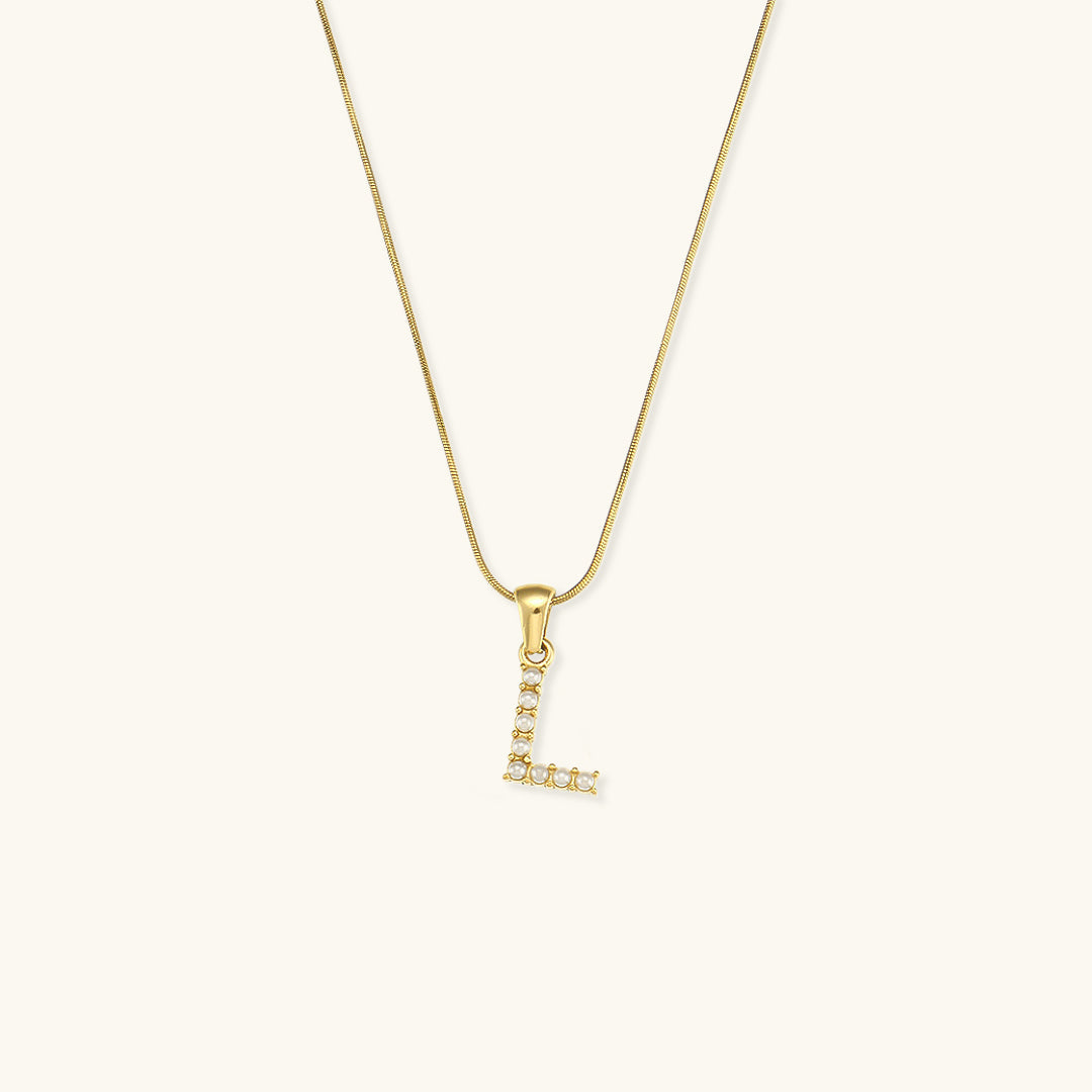 Gold-Finished Initial Necklace with Freshwater Pearls – Customizable Personalized Jewelry for Women 17