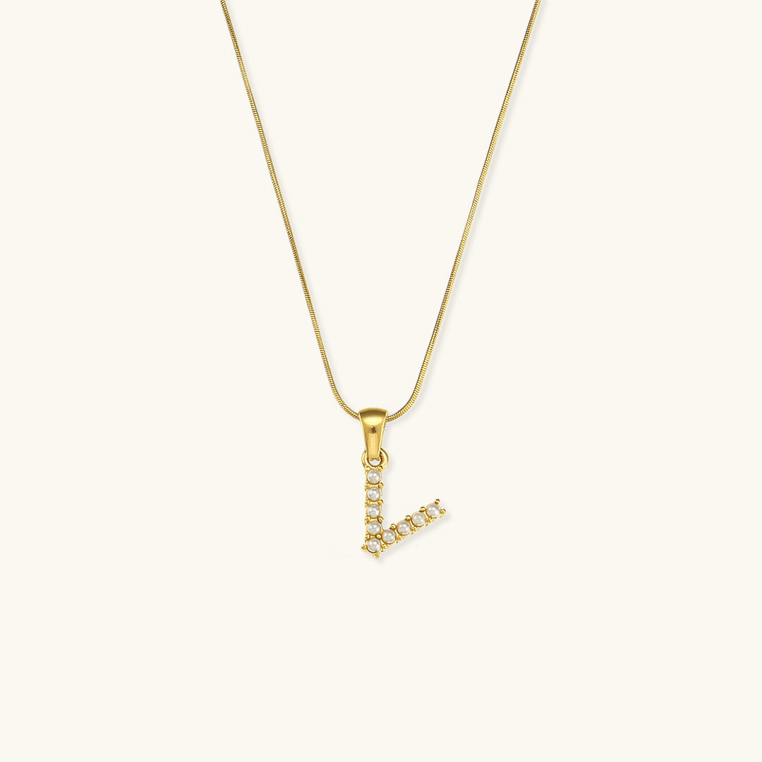 Gold-Finished Initial Necklace with Freshwater Pearls – Customizable Personalized Jewelry for Women 18
