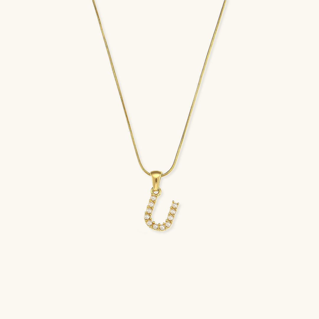 Gold-Finished Initial Necklace with Freshwater Pearls – Customizable Personalized Jewelry for Women 19