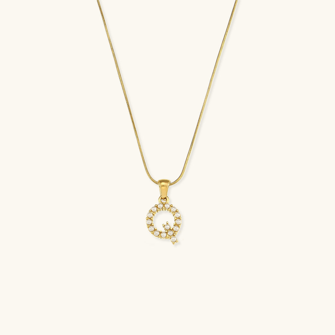 Gold-Finished Initial Necklace with Freshwater Pearls – Customizable Personalized Jewelry for Women 20