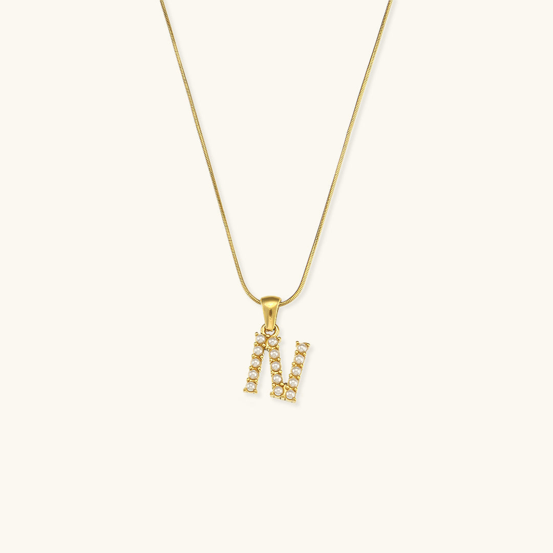 Gold-Finished Initial Necklace with Freshwater Pearls – Customizable Personalized Jewelry for Women 22
