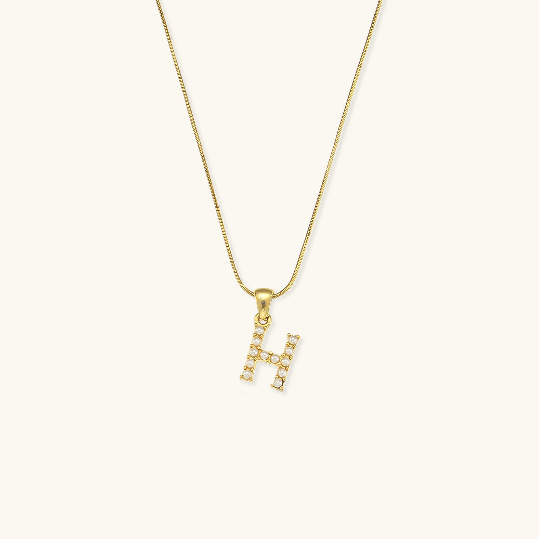 Gold-Finished Initial Necklace with Freshwater Pearls – Customizable Personalized Jewelry for Women 27