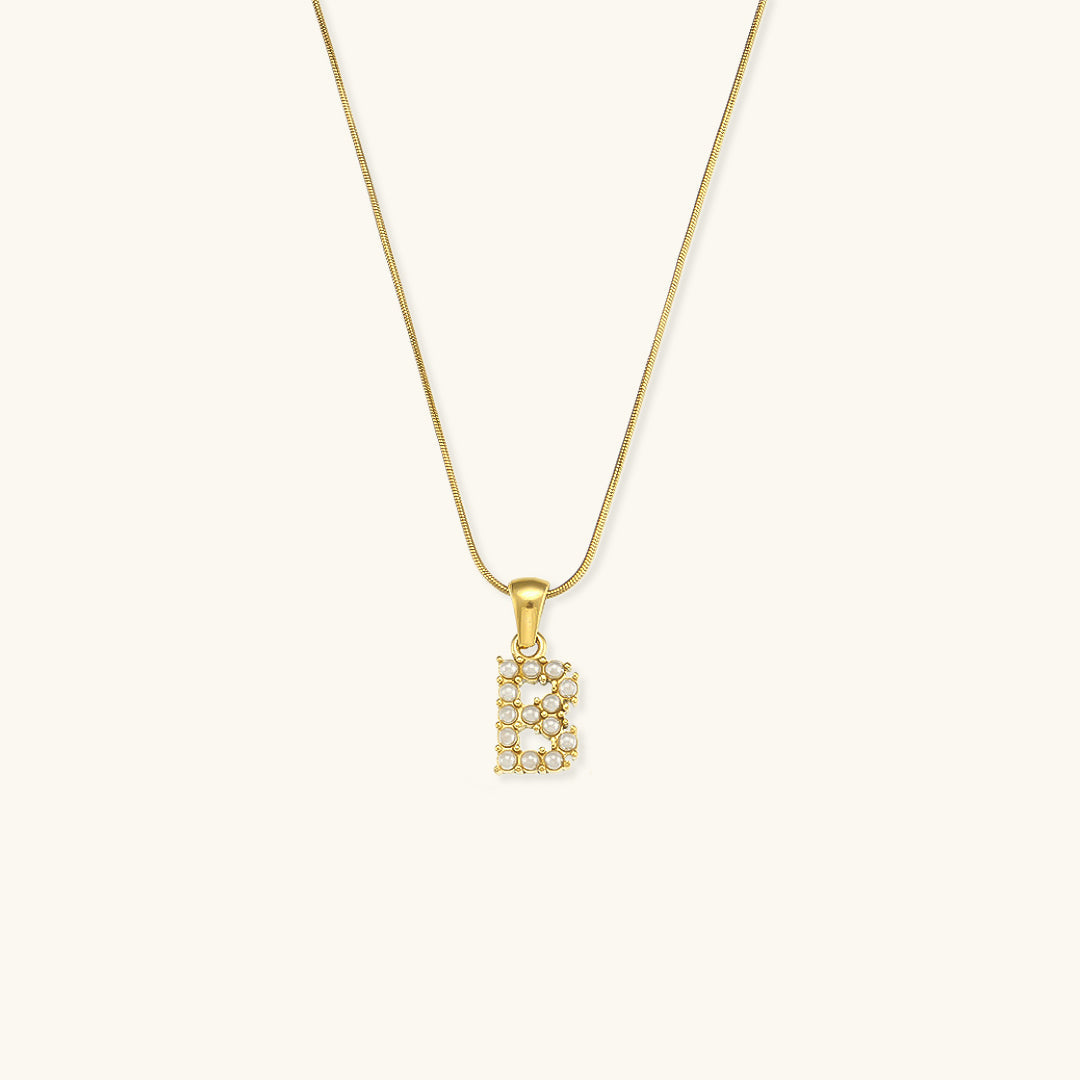 Gold-Finished Initial Necklace with Freshwater Pearls – Customizable Personalized Jewelry for Women 4
