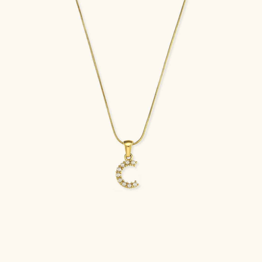 Gold-Finished Initial Necklace with Freshwater Pearls – Customizable Personalized Jewelry for Women 5