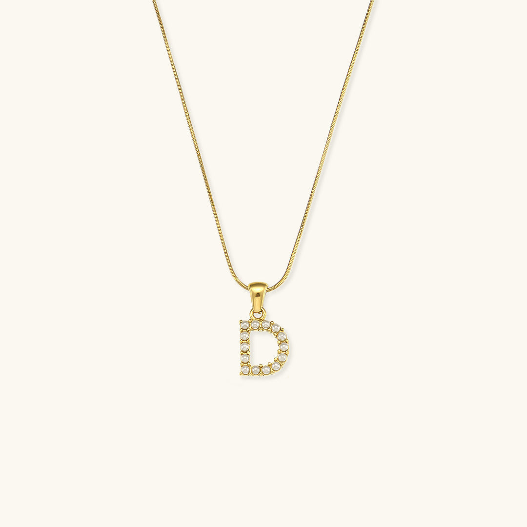 Gold-Finished Initial Necklace with Freshwater Pearls – Customizable Personalized Jewelry for Women 6