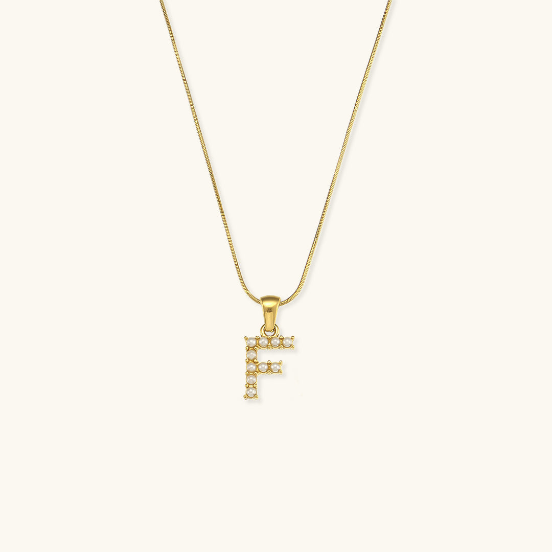 Gold-Finished Initial Necklace with Freshwater Pearls – Customizable Personalized Jewelry for Women 8