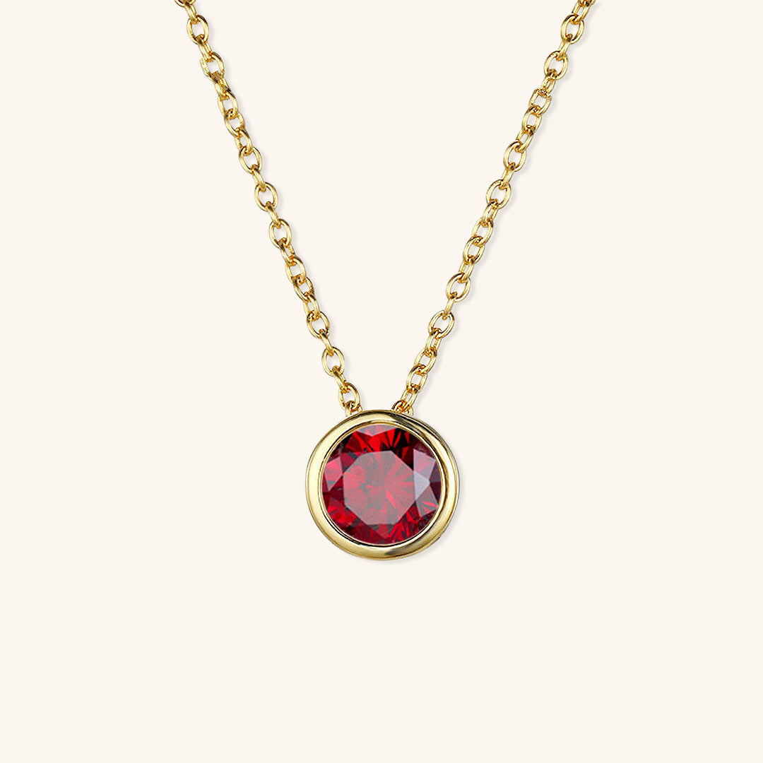Gold Birthstone Necklace for Women - Personalized 14k Gold Pendant with Birth Month Gemstone 0