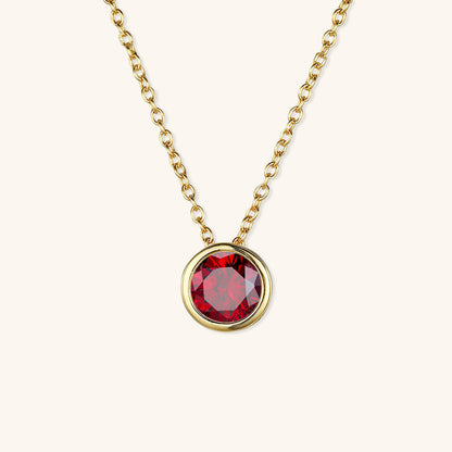 Gold Birthstone Necklace for Women - Personalized 14k Gold Pendant with Birth Month Gemstone 0