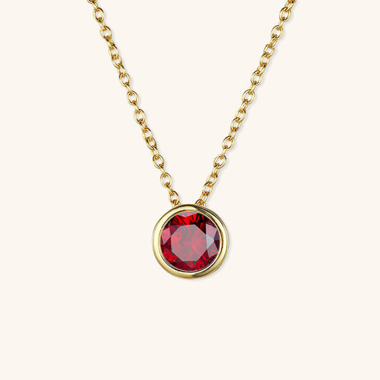 Gold Birthstone Necklace for Women - Personalized 14k Gold Pendant with Birth Month Gemstone 0