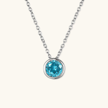 Gold Birthstone Necklace for Women - Personalized 14k Gold Pendant with Birth Month Gemstone 17