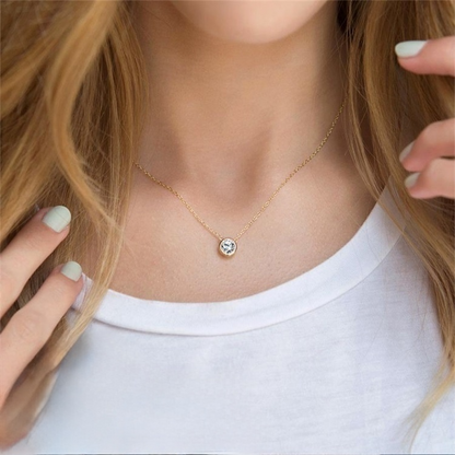 Gold Birthstone Necklace for Women - Personalized 14k Gold Pendant with Birth Month Gemstone 2
