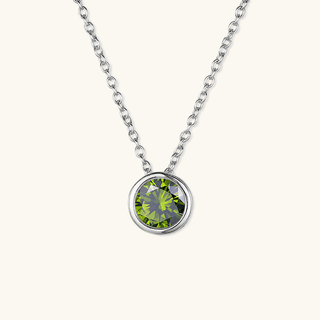 Gold Birthstone Necklace for Women - Personalized 14k Gold Pendant with Birth Month Gemstone 24