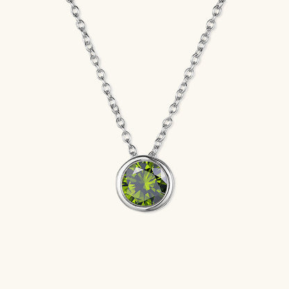 Gold Birthstone Necklace for Women - Personalized 14k Gold Pendant with Birth Month Gemstone 24