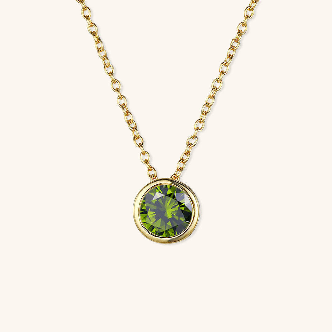 Gold Birthstone Necklace for Women - Personalized 14k Gold Pendant with Birth Month Gemstone 26
