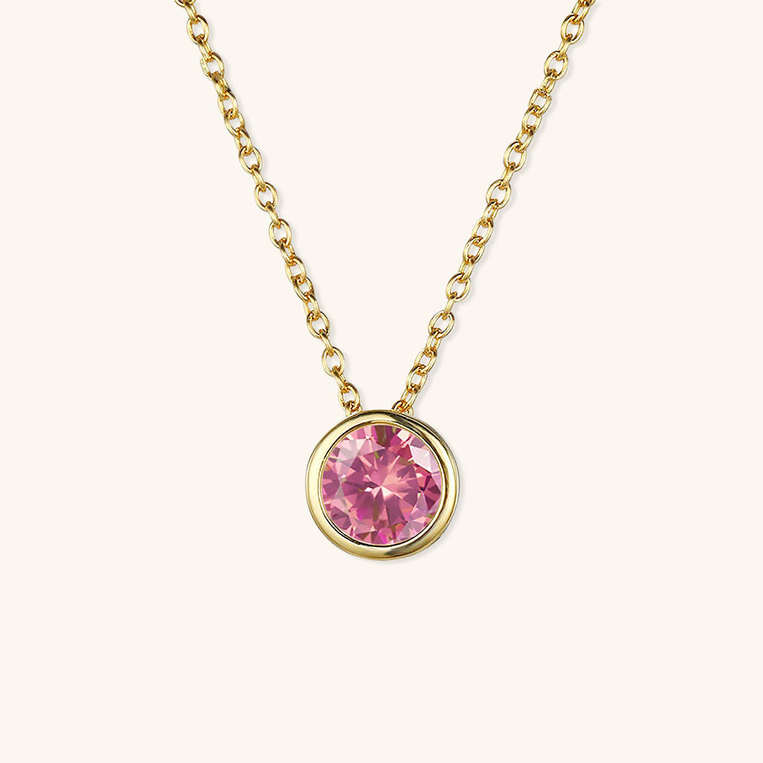 Gold Birthstone Necklace for Women - Personalized 14k Gold Pendant with Birth Month Gemstone 27