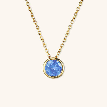 Gold Birthstone Necklace for Women - Personalized 14k Gold Pendant with Birth Month Gemstone 8