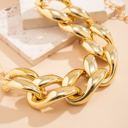 Gold Chunky Cuban Link Choker Necklace – Bold Statement Jewelry for Women, Adjustable Length 40+5cm