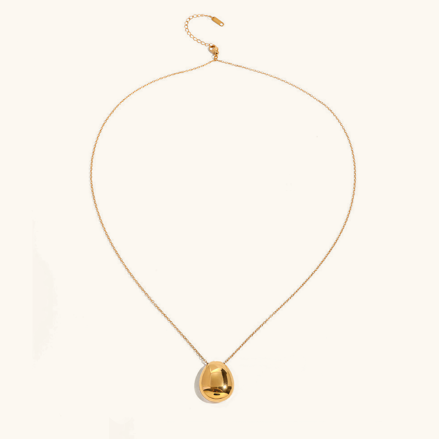 Gold Dome Pendant Necklace for Women – 18k Gold-Plated, Waterproof, Hypoallergenic Jewelry, 23 Inches 0