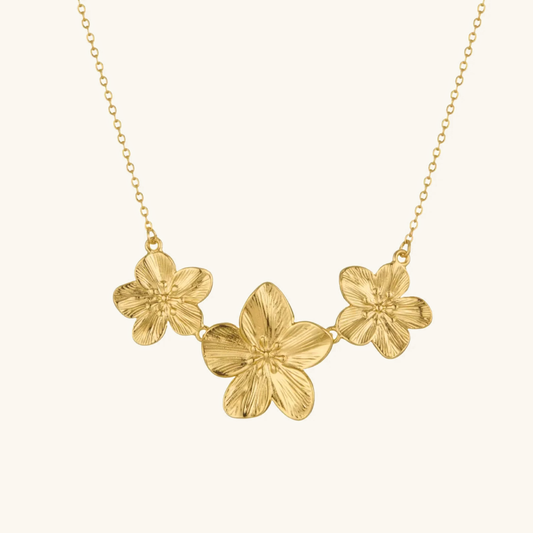 Gold Flower Necklace for Women – Bohemian Chic Design, Waterproof, Hypoallergenic, Stainless Steel with 18k Gold Plating, 18-Inch Length 0