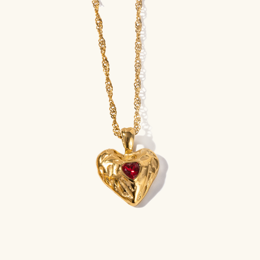 Gold Heart Necklace for Women – 18K Gold Plated Twisted Chain, Hypoallergenic and Waterproof Design 0