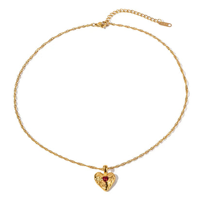 Gold Heart Necklace for Women – 18K Gold Plated Twisted Chain, Hypoallergenic and Waterproof Design 5