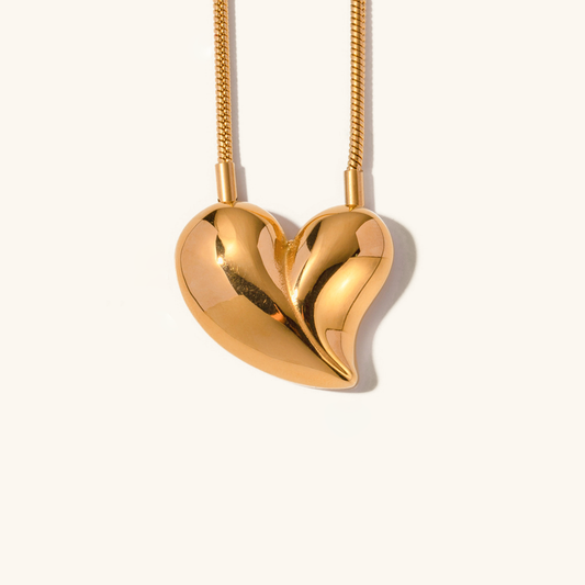Gold Heart Pendant Necklace – 18k Gold-Plated Stainless Steel, Waterproof, Elegant Jewelry for Women 0