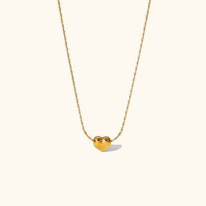 Gold Heart Pendant Necklace for Women – Hypoallergenic Stainless Steel, 15-Inch Length, Elegant Design for All Occasions 0