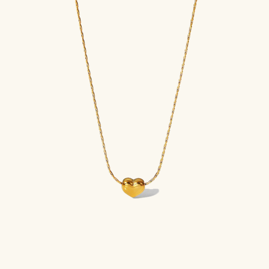 Gold Heart Pendant Necklace for Women – Hypoallergenic Stainless Steel, 15-Inch Length, Elegant Design for All Occasions 0