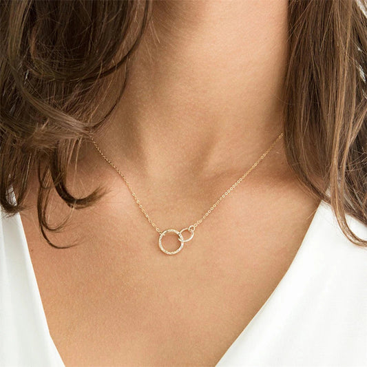Gold Hoop Necklace for Women – 14k Gold-Plated Stainless Steel, Hypoallergenic, Adjustable Length, Elegant Design 1