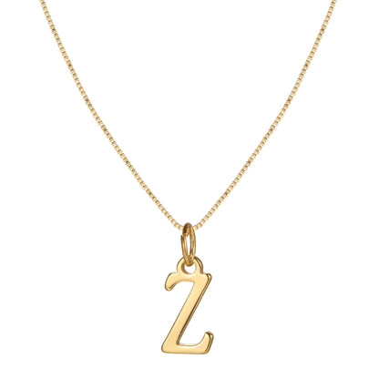 Gold Initial Necklace for Women, 14k Gold-Plated Minimal Serif Design, Adjustable Length Everyday Accessory