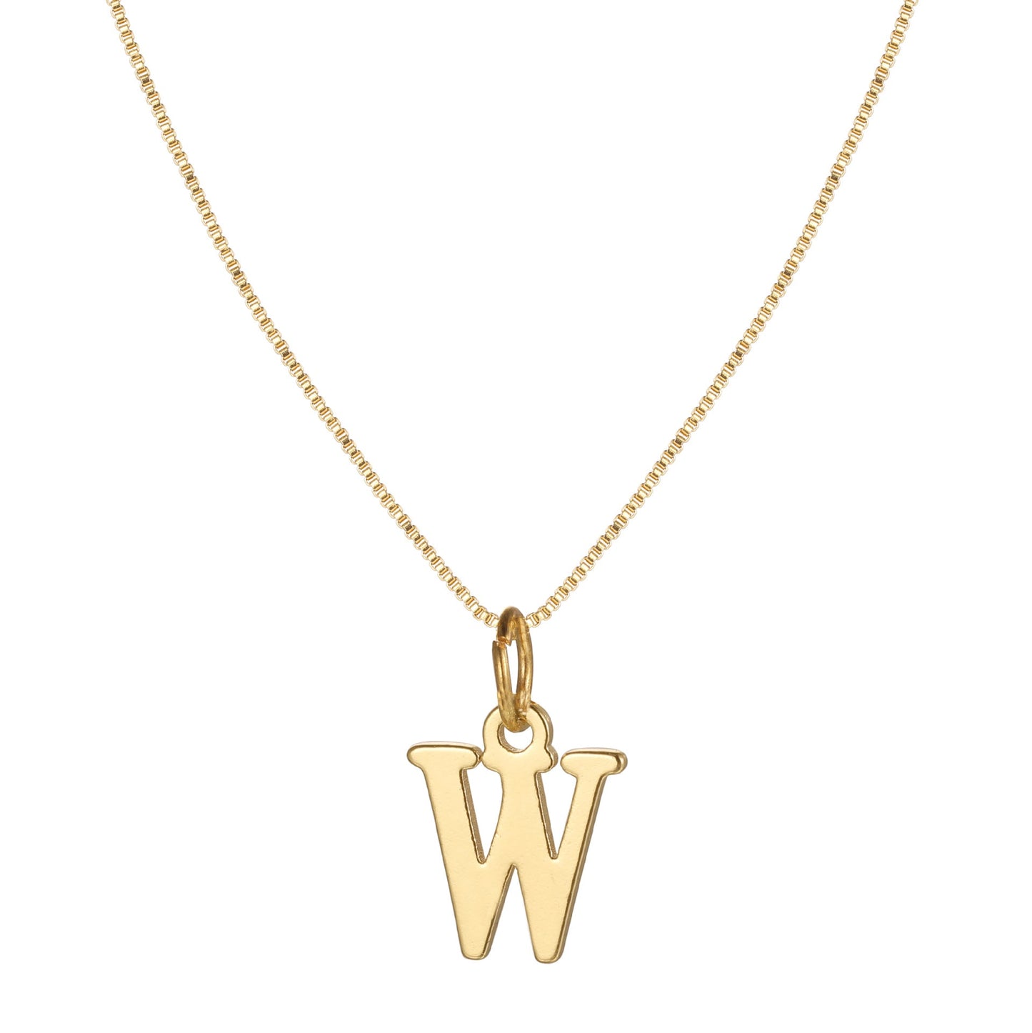 Gold Initial Necklace for Women, 14k Gold-Plated Minimal Serif Design, Adjustable Length Everyday Accessory