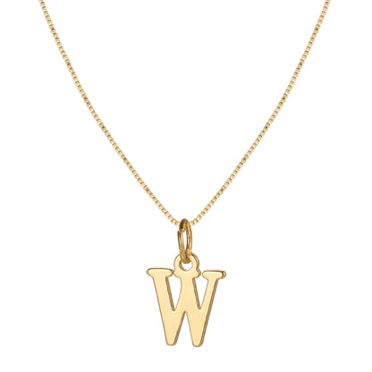 Gold Initial Necklace for Women, 14k Gold-Plated Minimal Serif Design, Adjustable Length Everyday Accessory