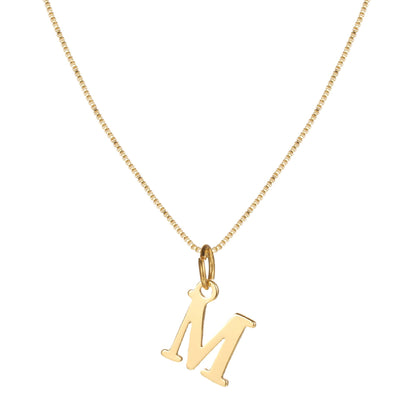 Gold Initial Necklace for Women, 14k Gold-Plated Minimal Serif Design, Adjustable Length Everyday Accessory