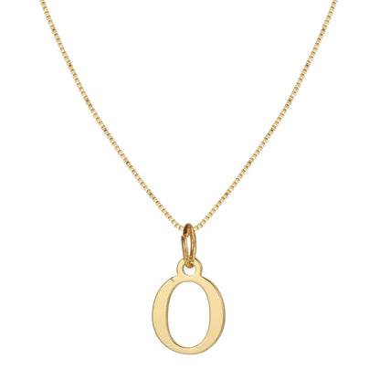 Gold Initial Necklace for Women, 14k Gold-Plated Minimal Serif Design, Adjustable Length Everyday Accessory