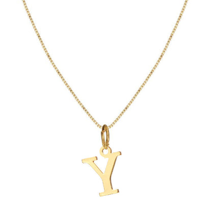 Gold Initial Necklace for Women, 14k Gold-Plated Minimal Serif Design, Adjustable Length Everyday Accessory