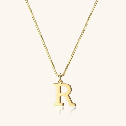 Gold Initial Necklace for Women – Hypoallergenic Stainless Steel with 14k Gold Plating, 16-Inch Chain 20