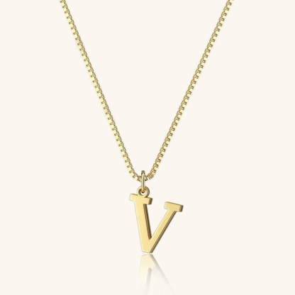 Gold Initial Necklace for Women – Hypoallergenic Stainless Steel with 14k Gold Plating, 16-Inch Chain 25
