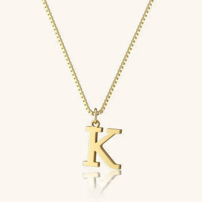 Gold Initial Necklace for Women – Hypoallergenic Stainless Steel with 14k Gold Plating, 16-Inch Chain 28