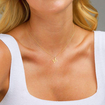 Gold Initial Necklace for Women – Hypoallergenic Stainless Steel with 14k Gold Plating, 16-Inch Chain 6