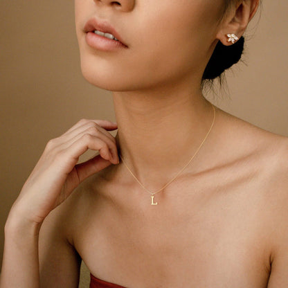 Gold Initial Necklace for Women – Hypoallergenic Stainless Steel with 14k Gold Plating, 16-Inch Chain 8
