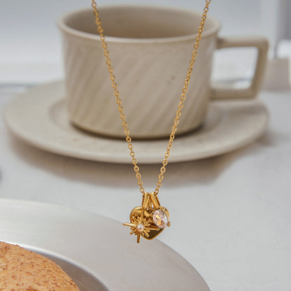 Gold Locket Necklace with Hand-Engraved Mom Charm – Waterproof, Hypoallergenic, 16-Inch Length, 17 mm Pendant 5