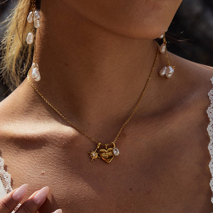 Gold Locket Necklace with Hand-Engraved Mom Charm – Waterproof, Hypoallergenic, 16-Inch Length, 17 mm Pendant 6