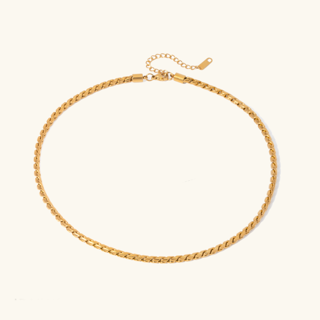 Gold Necklace for Women - 18k Gold-Plated Stainless Steel Round Link Chain - Hypoallergenic and Lightweight 0
